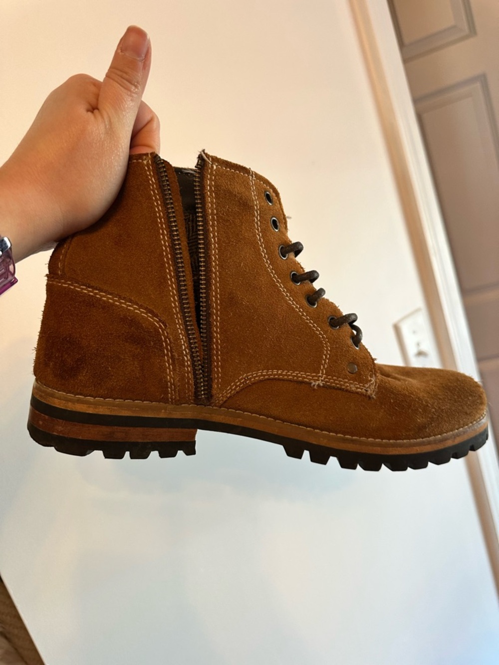 Men's crevo Suede Lace-Up Work Boots - READ DESCRIPTION - Picture 8 of 10
